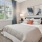 a bedroom with a bed and lamps